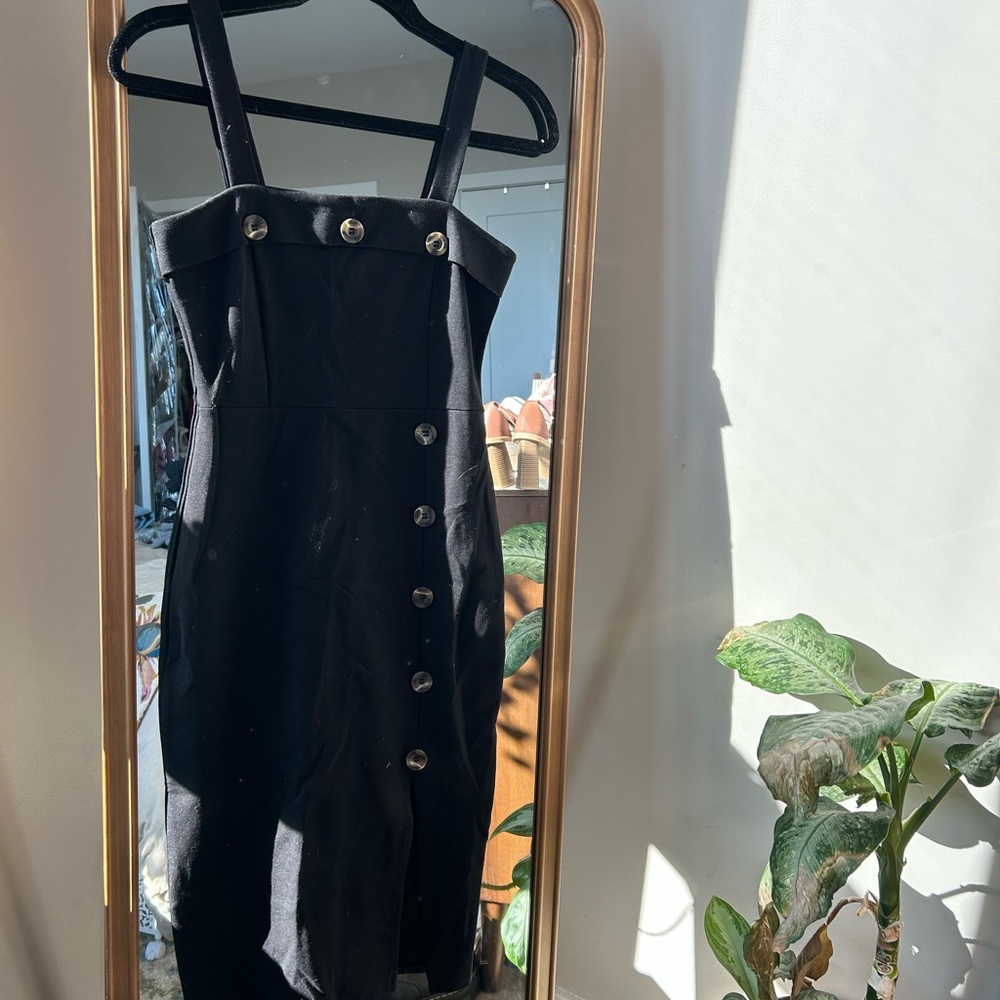 Stylish Black Button-Down Dress